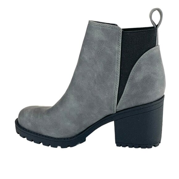 Dirty Laundry LIDO Women's Booties Block Heel Lug Sole Ankle Boots Gray Size 5.5 - Picture 3 of 9